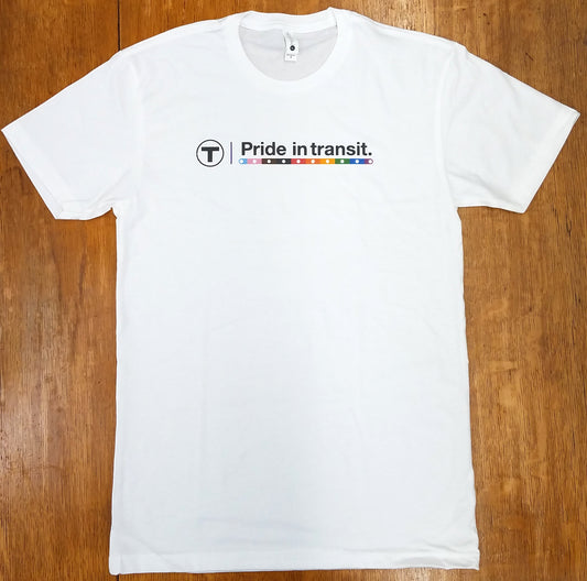 MBTA "T Pride in transit" White T-Shirt (ADULT UNISEX)