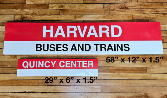 Boston MBTA Reproduction Red Line Metal Station Signs (29")