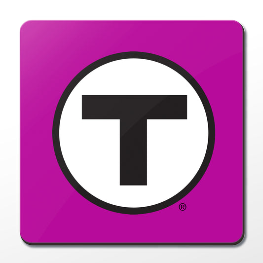 MBTA Commuter Rail (Purple) T Logo Coaster