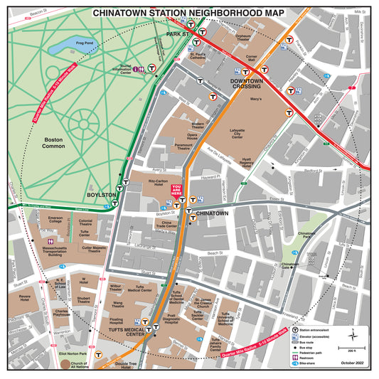 MBTA Chinatown Station Neighborhood Map (October 2022)