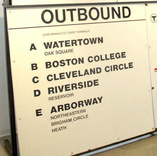 MBTA Green Line OUTBOUND Wall Panel (late 1960s) from Arlington Station