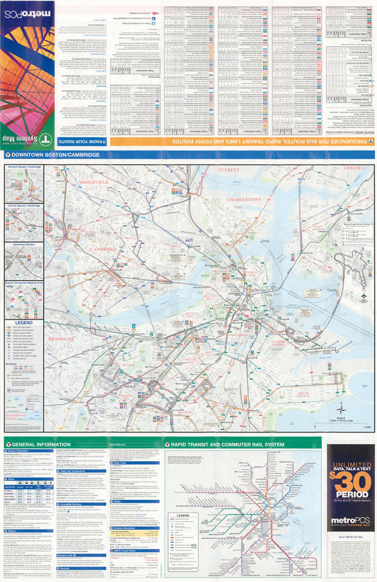 2016-18 MBTA System Map (Side B)