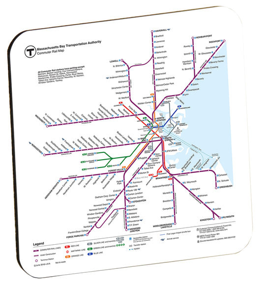MBTA 2018 Commuter Rail Map Coaster