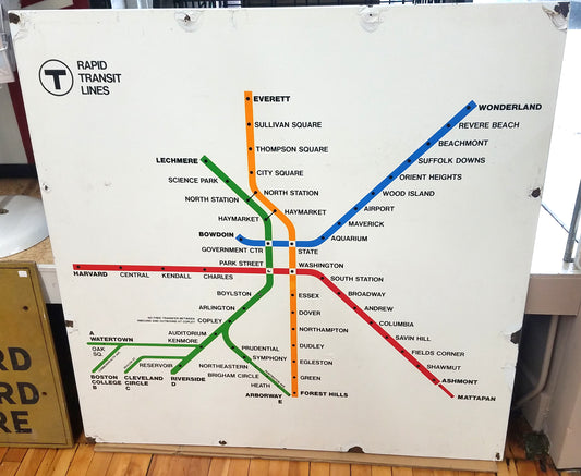 MBTA Rapid Transit Map (late 1960s) from Arlington Station - 50% OFF SALE!