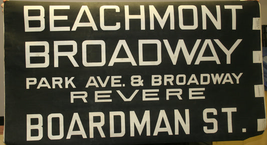 Boston MTA Rollsign Curtain Mid-20th Century: Beachmont - Boardman St.