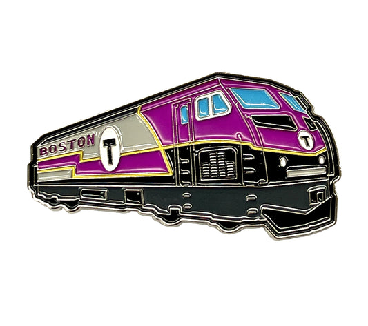 MBTA Commuter Rail Locomotive Metal Magnet - New!