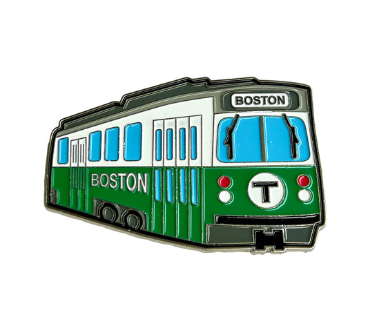 MBTA Green Line Trolley Metal Magnet