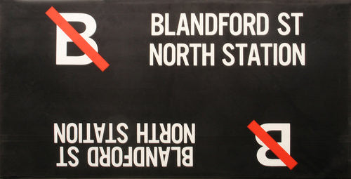 B Blandford St North Station Rollsign Curtain (Boeing LRV Side Destination)