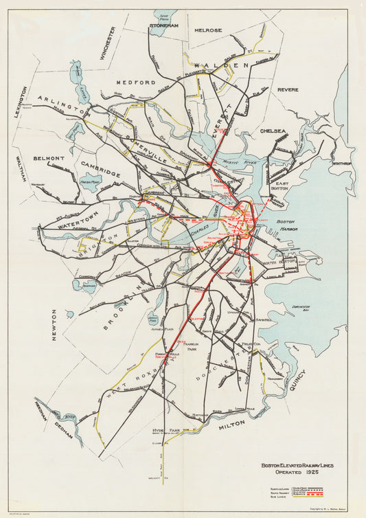 1925 Boston Elevated Railway Co. System Map