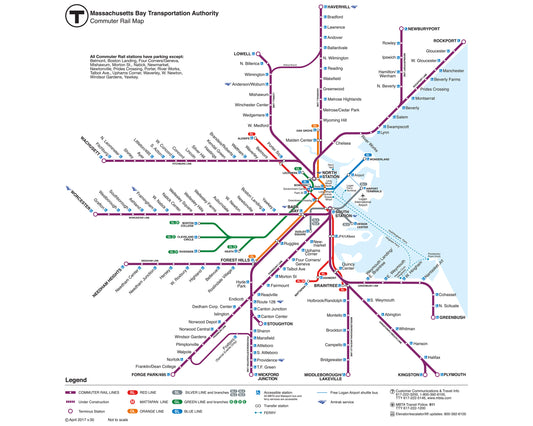 2017 MBTA Commuter Rail Map