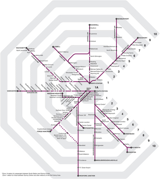 2019 MBTA Commuter Rail Zone Map