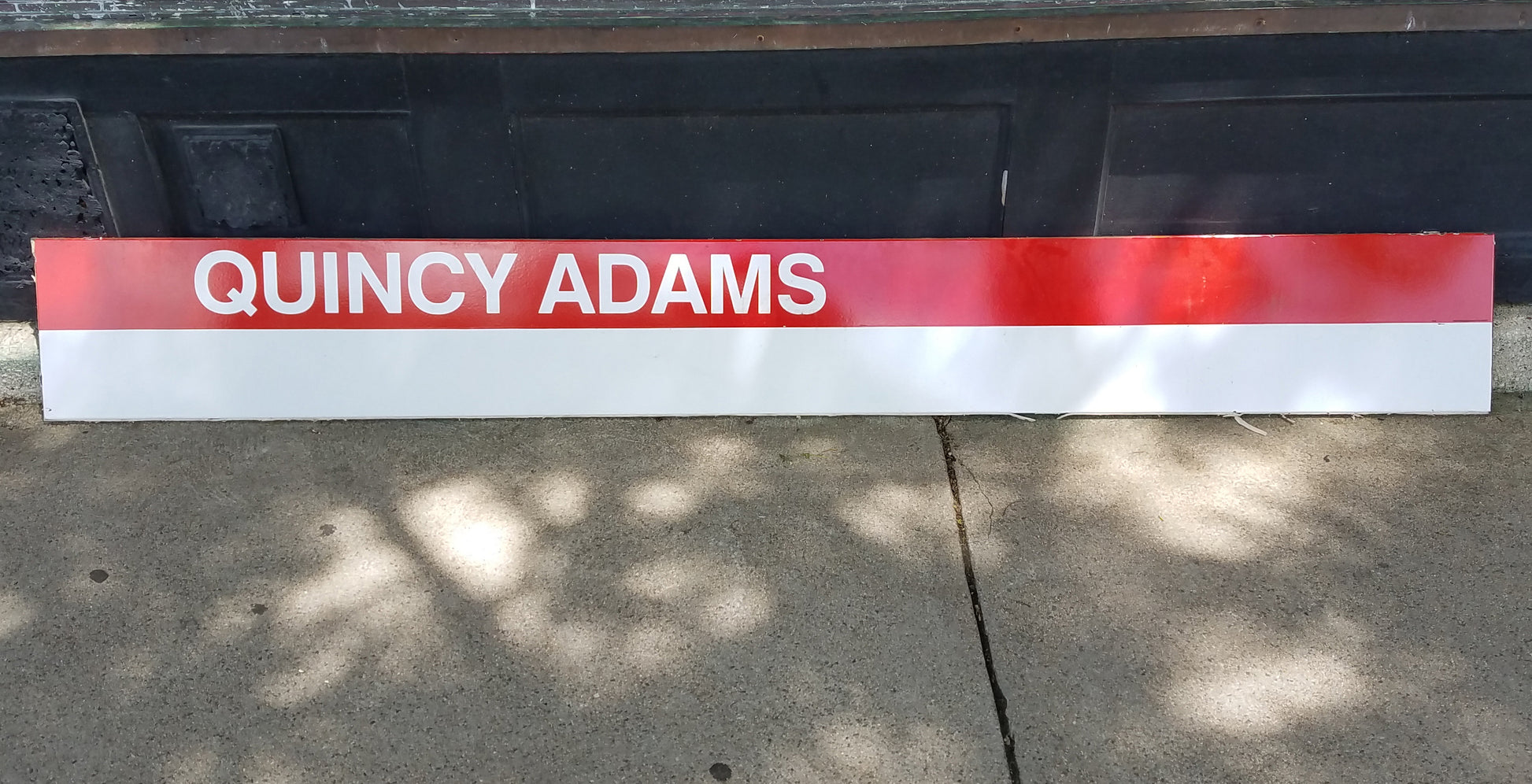 Decommissioned MBTA Sign: Quincy Adams Station 8' Ribbon