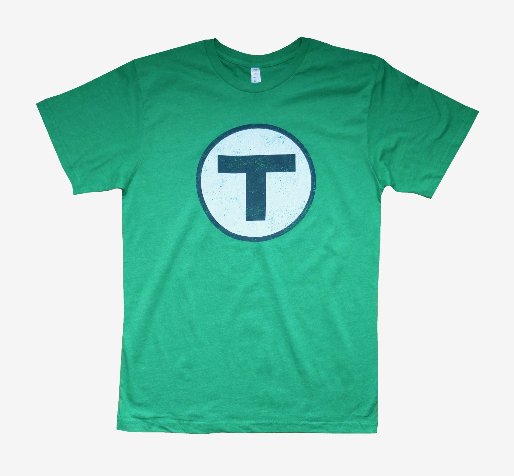 Green T-Shirt with White & Black MBTA "T" Logo