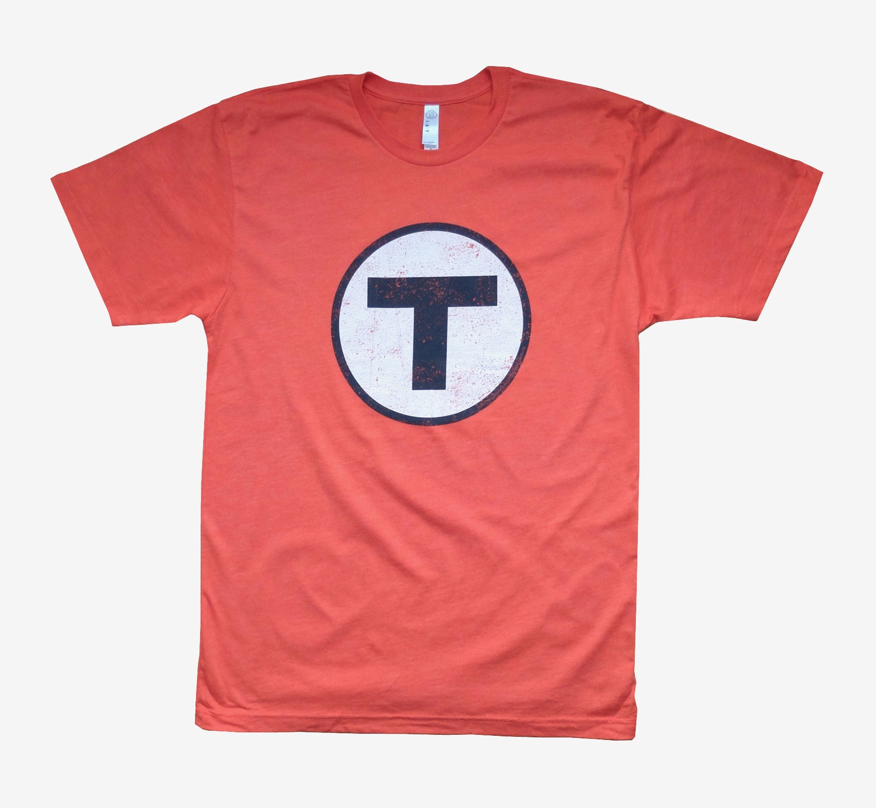 Orange T-Shirt with White & Black MBTA "T" Logo