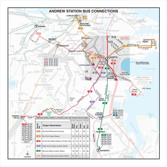 MBTA Andrew Station Bus Connections Map (Jul. 2012)