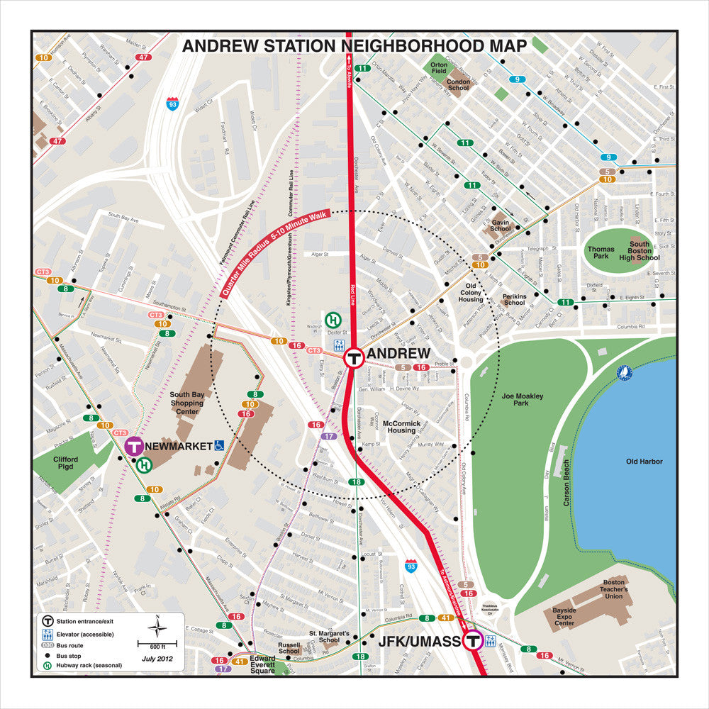 Red Line Station Neighborhood Map: Andrew (Jul. 2012)