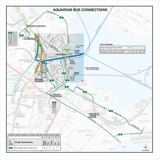 MBTA Aquarium Station Bus Connections Map (Jul. 2012)