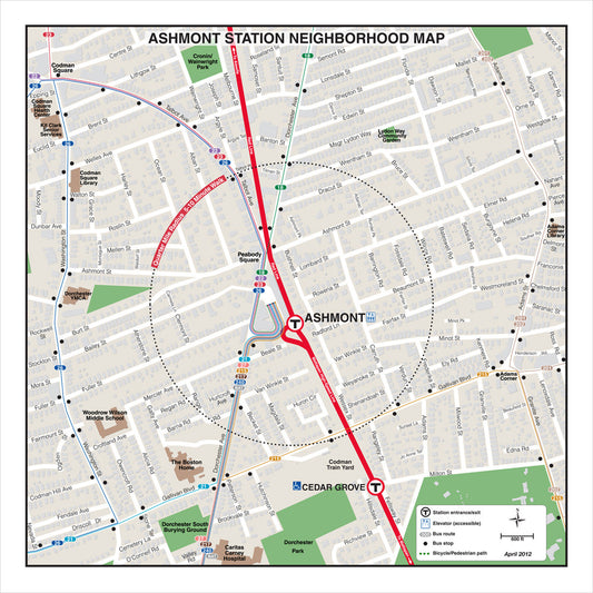 Red Line Station Neighborhood Map: Ashmont (Apr. 2012)
