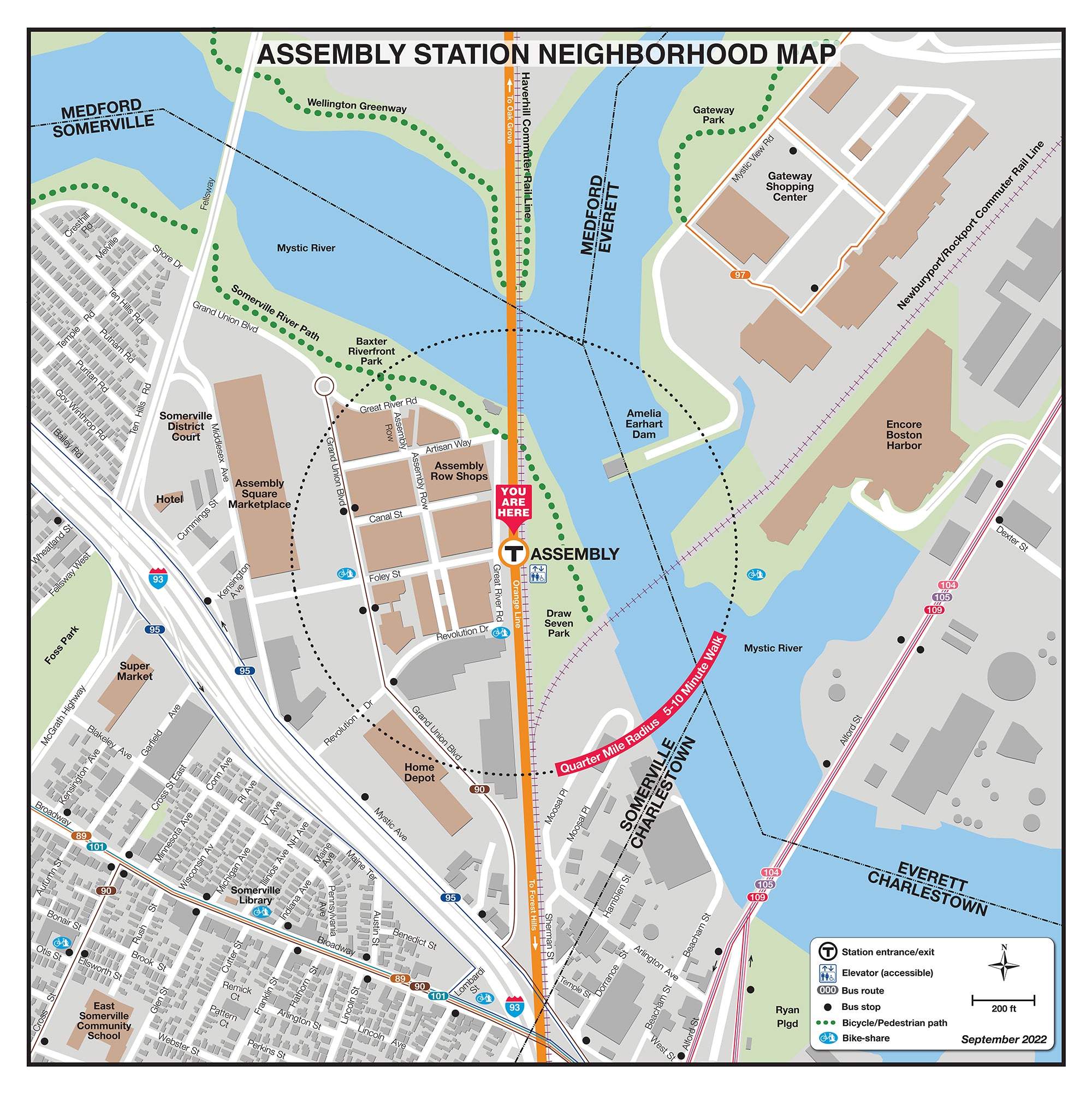 MBTA Assembly Station Neighborhood Map (Sept. 2022) – MBTAgifts