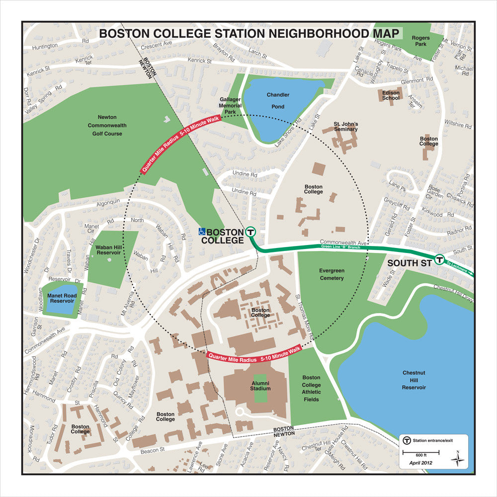 Green Line Station Neighborhood Map: Boston College (Apr. 2012)