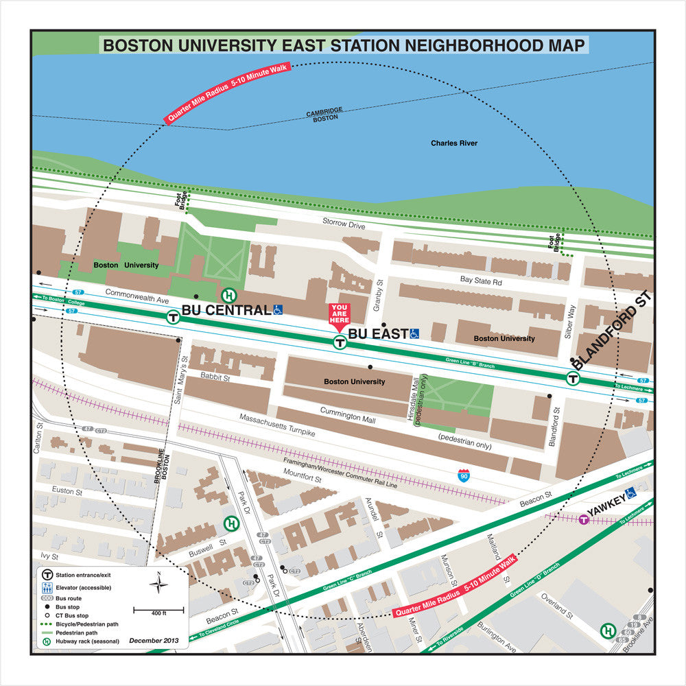 Green Line Station Neighborhood Map: Boston University East (Dec. 2013)