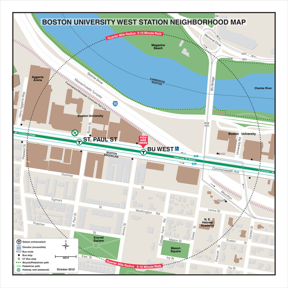 Green Line Station Neighborhood Map: Boston University West (Oct. 2012)