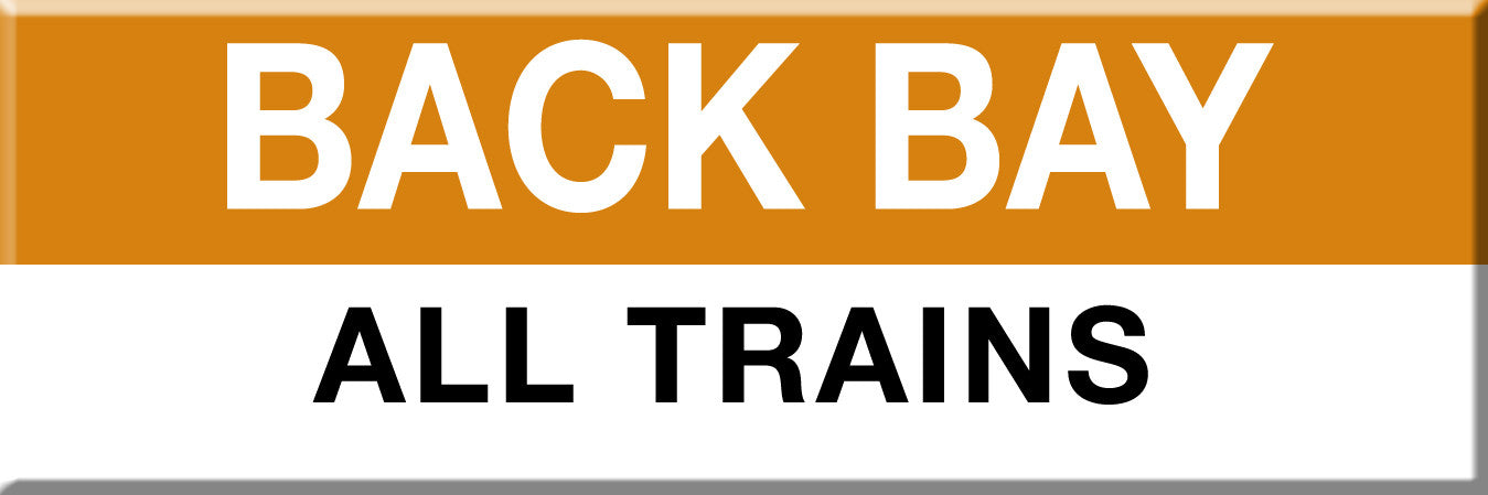 Orange Line Station Magnet: Back Bay; All Trains