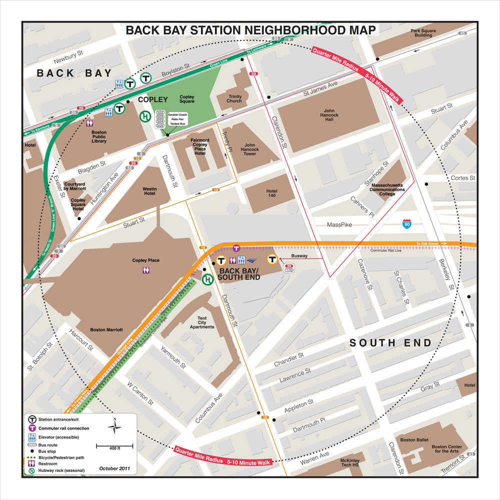 MBTA Back Bay Station Neighborhood Map (Oct. 2011) MBTAgifts