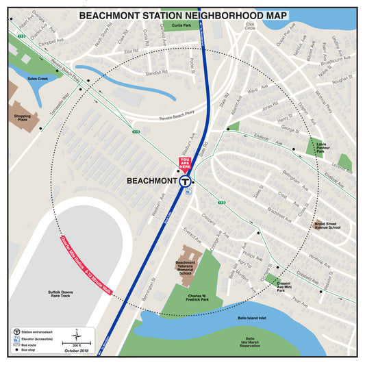 Blue Line Station Neighborhood Map: Beachmont (Oct. 2018)