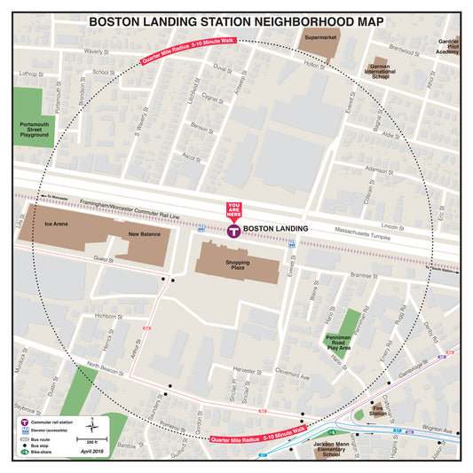 Commuter Rail Station Neighborhood Map: Boston Landing (April 2018)