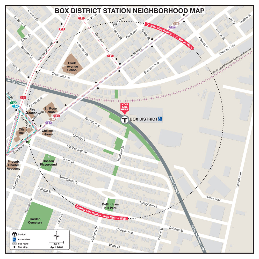 Silver Line Station Neighborhood Map: Box District (April 2018)