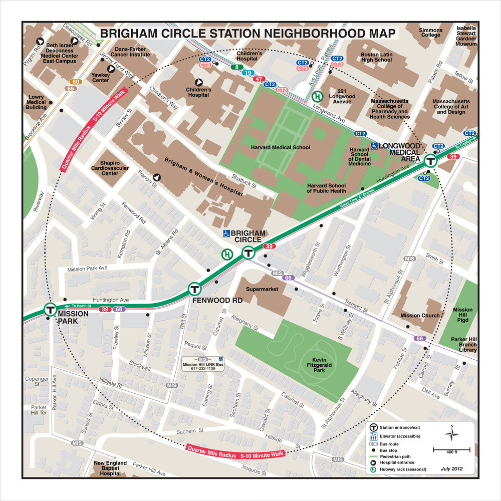 Green Line Station Neighborhood Map: Brigham Circle (Jul. 2012)