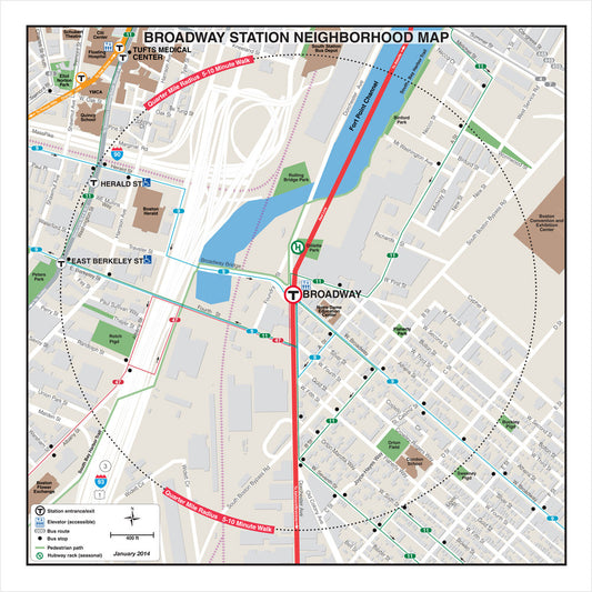 Red Line Station Neighborhood Map: Broadway (Jan. 2014)