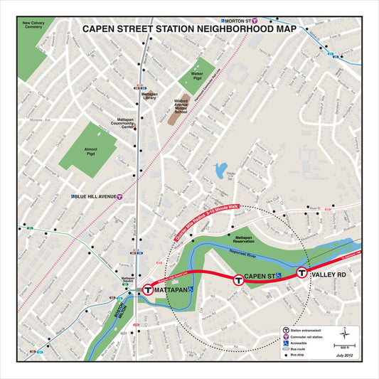Red Line Station Neighborhood Map: Capen Street (Jul. 2012)