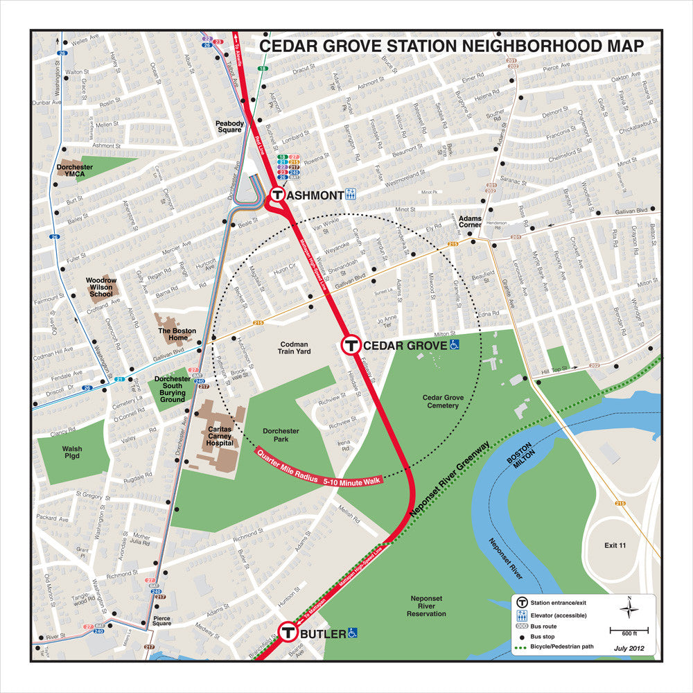 Red Line Station Neighborhood Map: Cedar Grove (Jul. 2012)