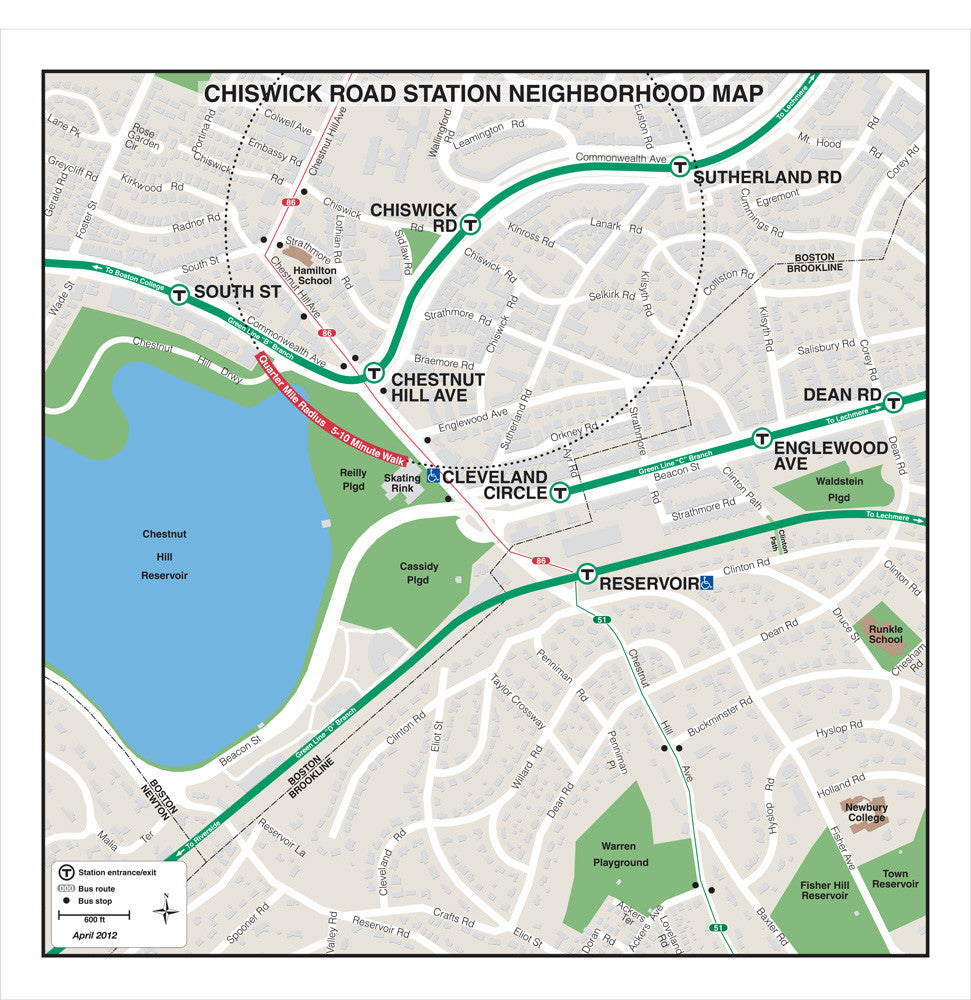 MBTA Chiswick Road Station Neighborhood Map (Apr. 2012) – MBTAgifts