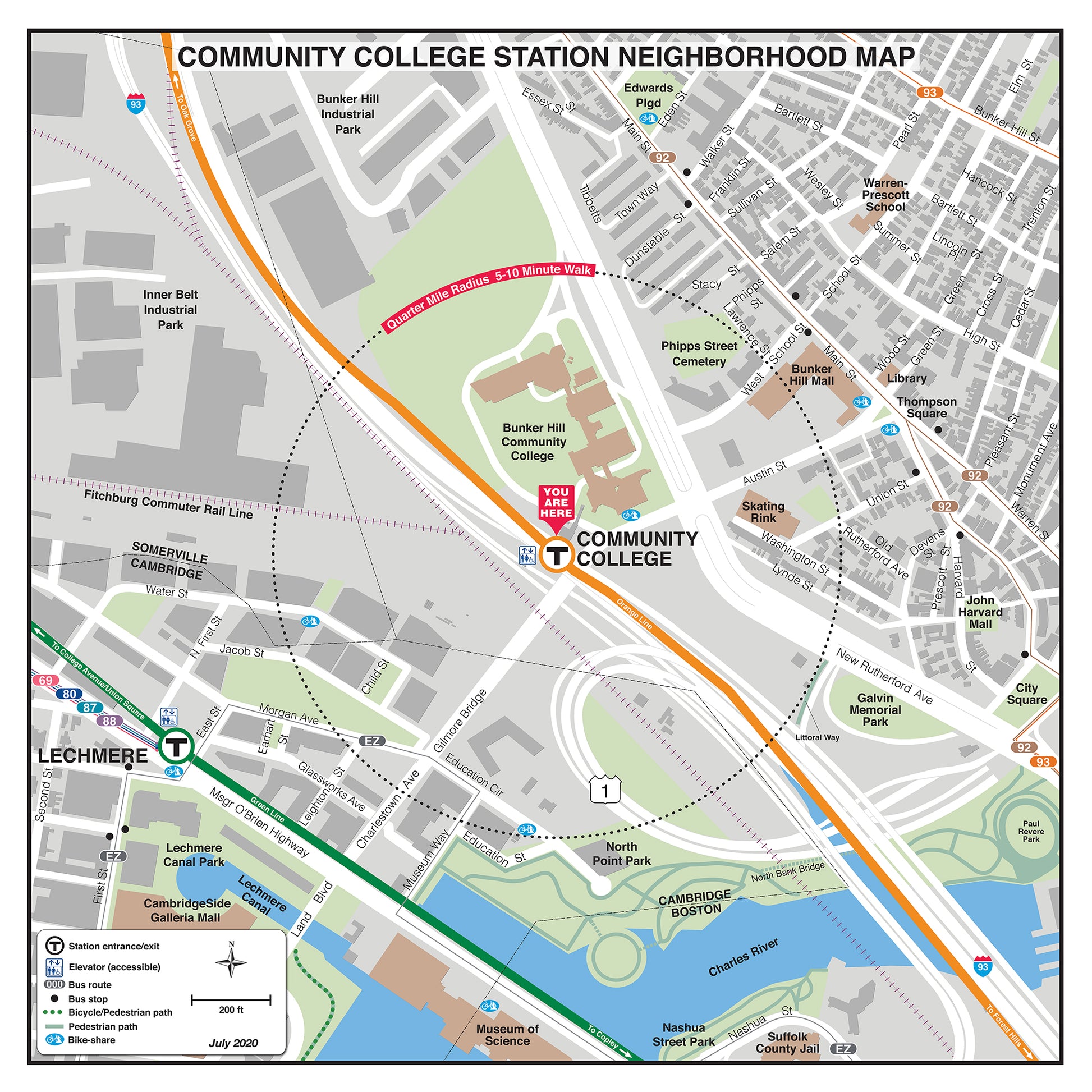 Orange Line Station Neighborhood Map: Community College (Sept. 2022)