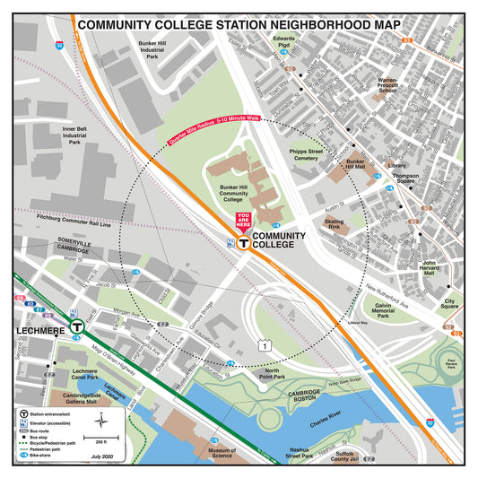 Orange Line Station Neighborhood Map: Community College (Sept. 2022)