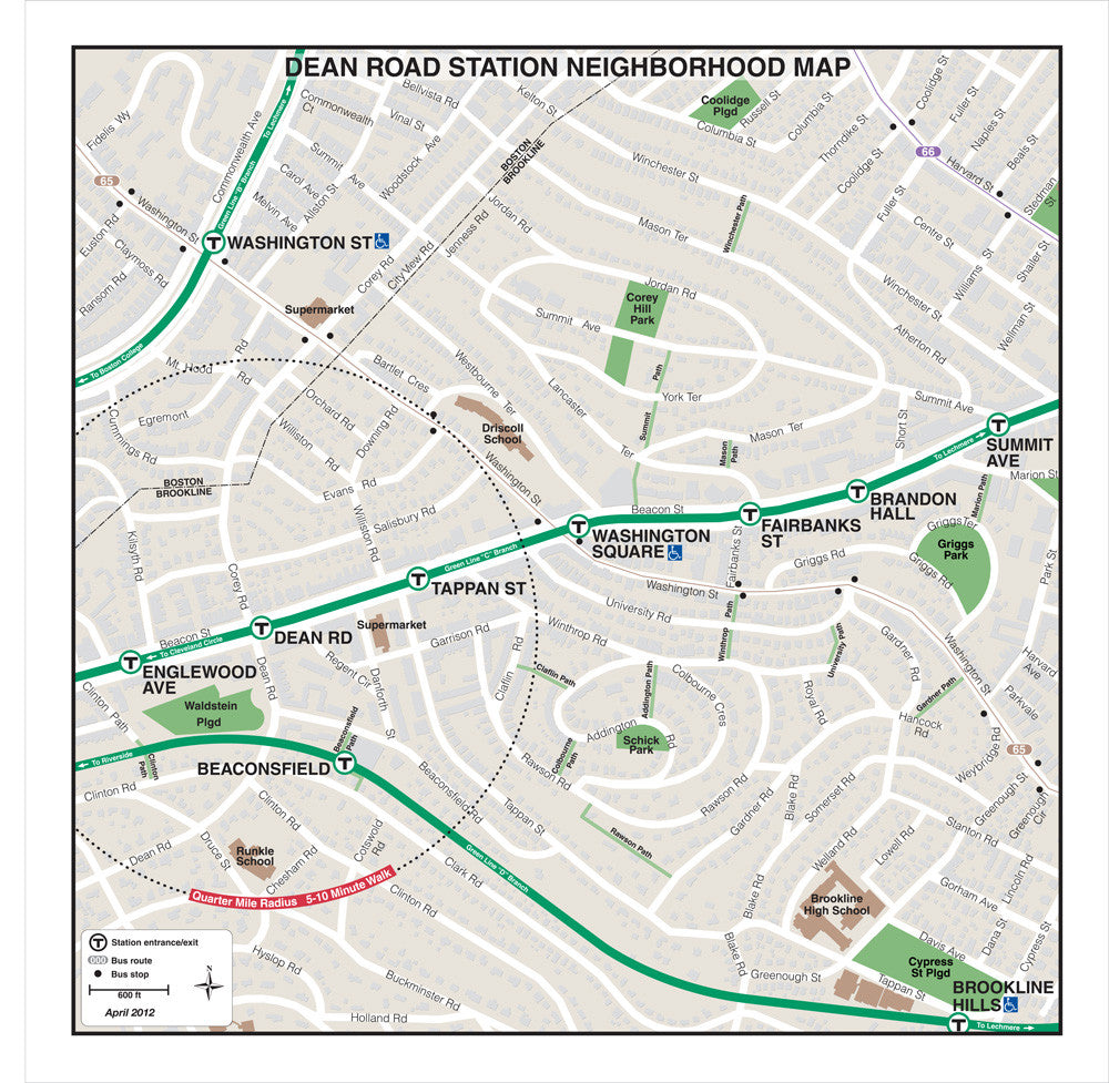 Green Line Station Neighborhood Map: Dean Road (Apr. 2012)