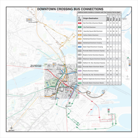 MBTA Downtown Crossing Bus Connections Map (Apr. 2012)