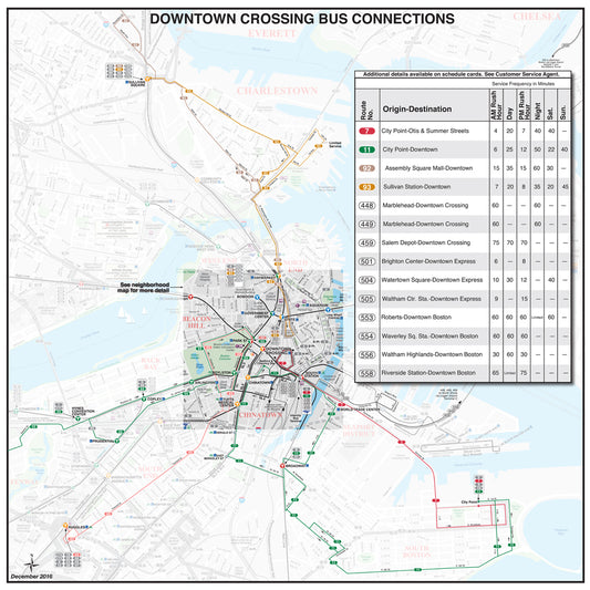 MBTA Downtown Crossing Bus Connections Map (December 2016)