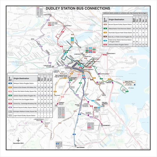 MBTA Dudley Station Bus Connections Map (Dec. 2012)