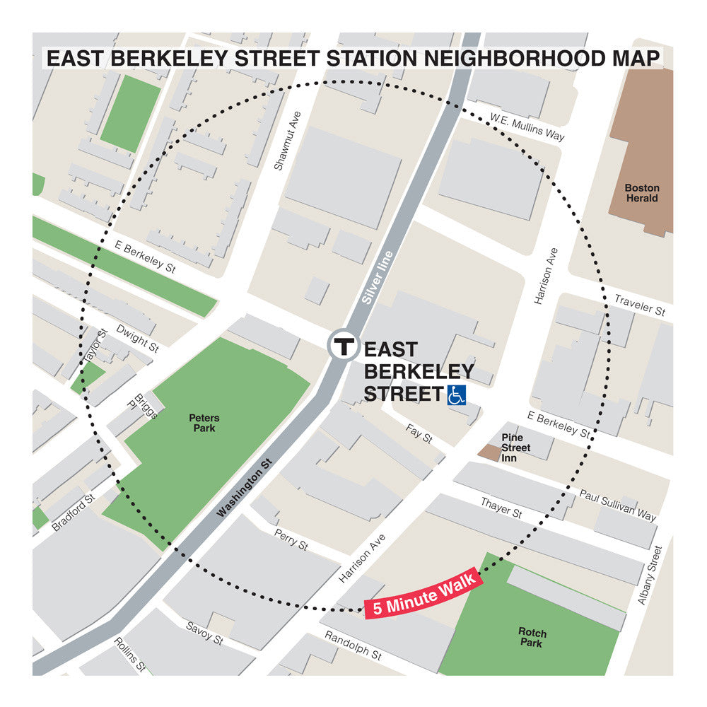 Silver Line Station Neighborhood Map: East Berkeley Street