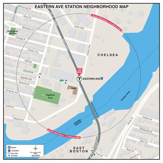 Silver Line Station Neighborhood Map: Eastern Ave (Apr. 2018)