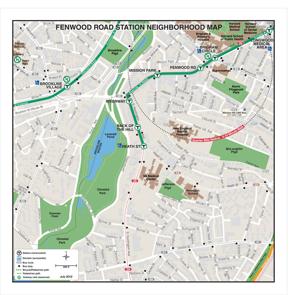 Green Line Station Neighborhood Map: Fenwood Road (Jul. 2012)