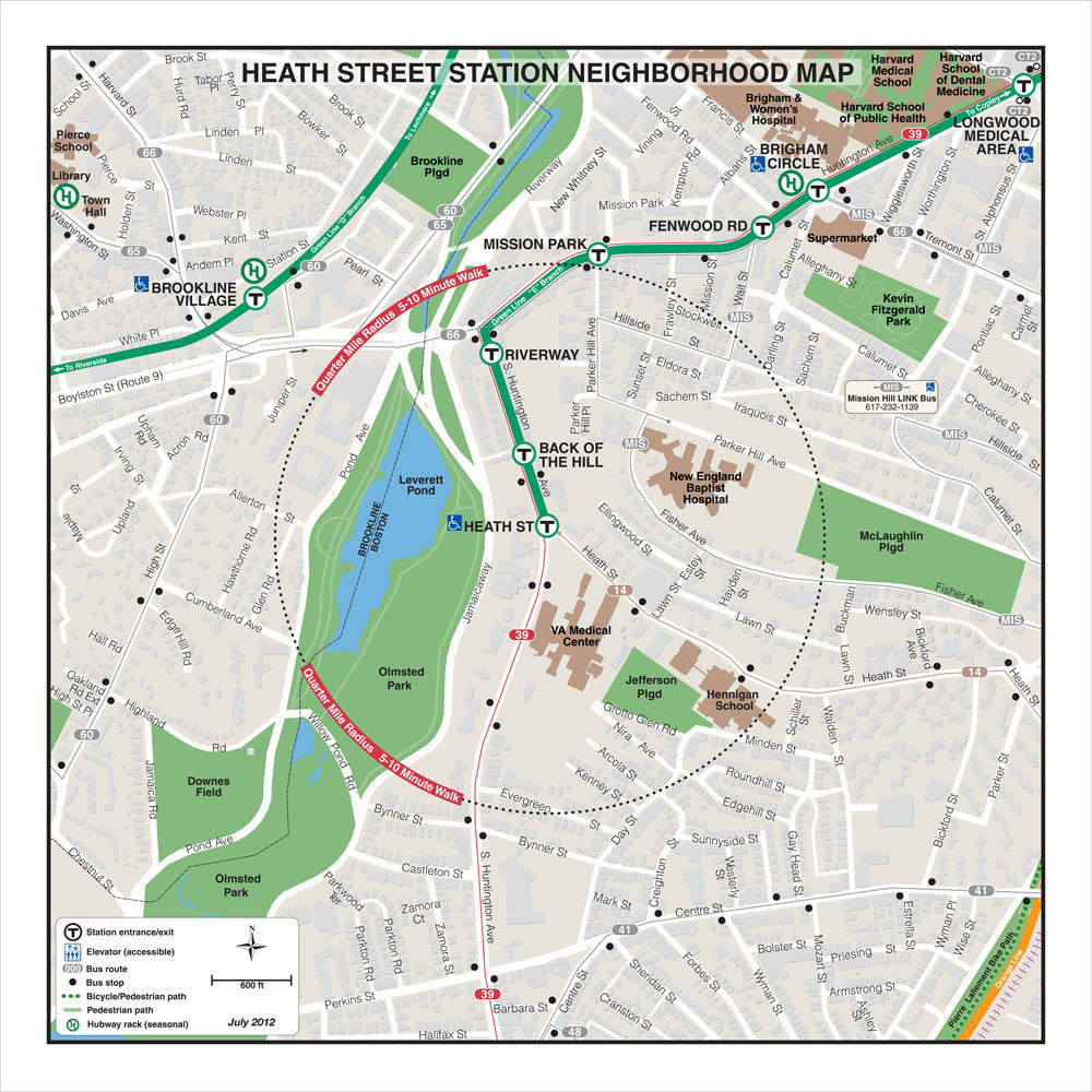 Green Line Station Neighborhood Map: Heath Street (Jul. 2012)