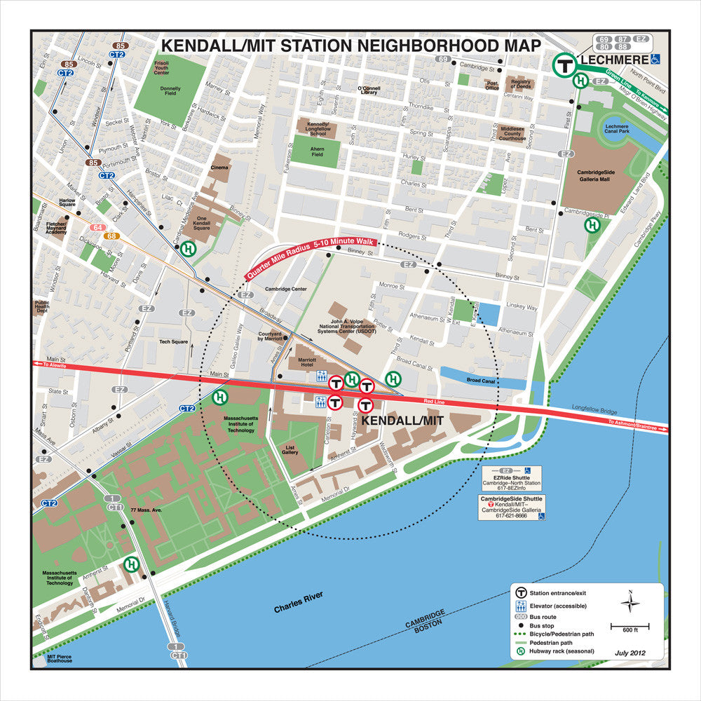 Red Line Station Neighborhood Map: Kendall/MIT (Jul. 2012)
