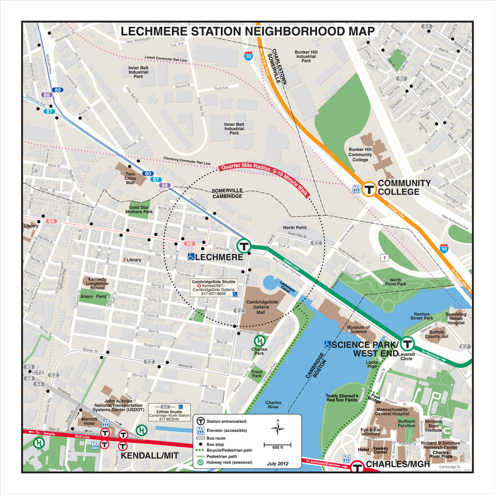 Green Line Station Neighborhood Map: Lechmere (Jul. 2012)