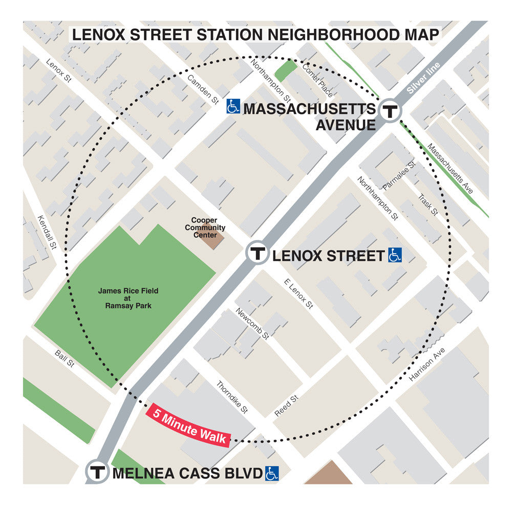 MBTA Lenox Street Station Neighborhood Map – MBTAgifts