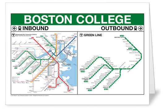 Green Line Station Greeting Card: Boston College